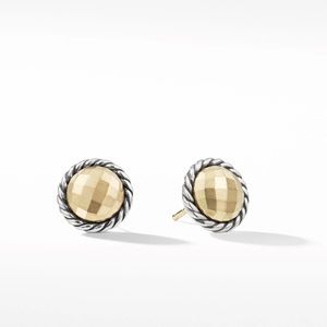David Yurman Petite Chatelaine Stud Earrings with 18K Yellow Gold Domes